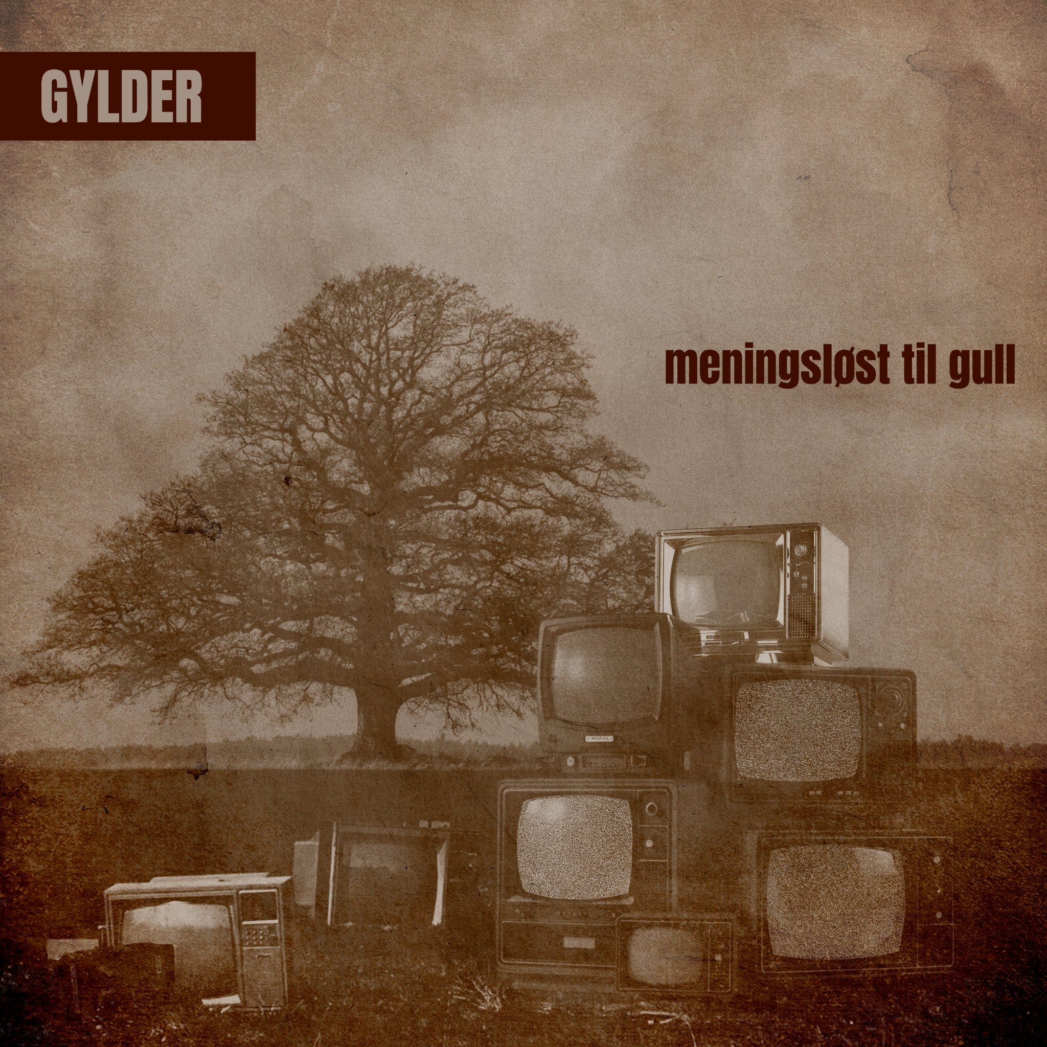 SNART UTE MED NYTT: Omslaget til Gylders nye singel «Meningsløst til gull», som slippes 24. april 2026.