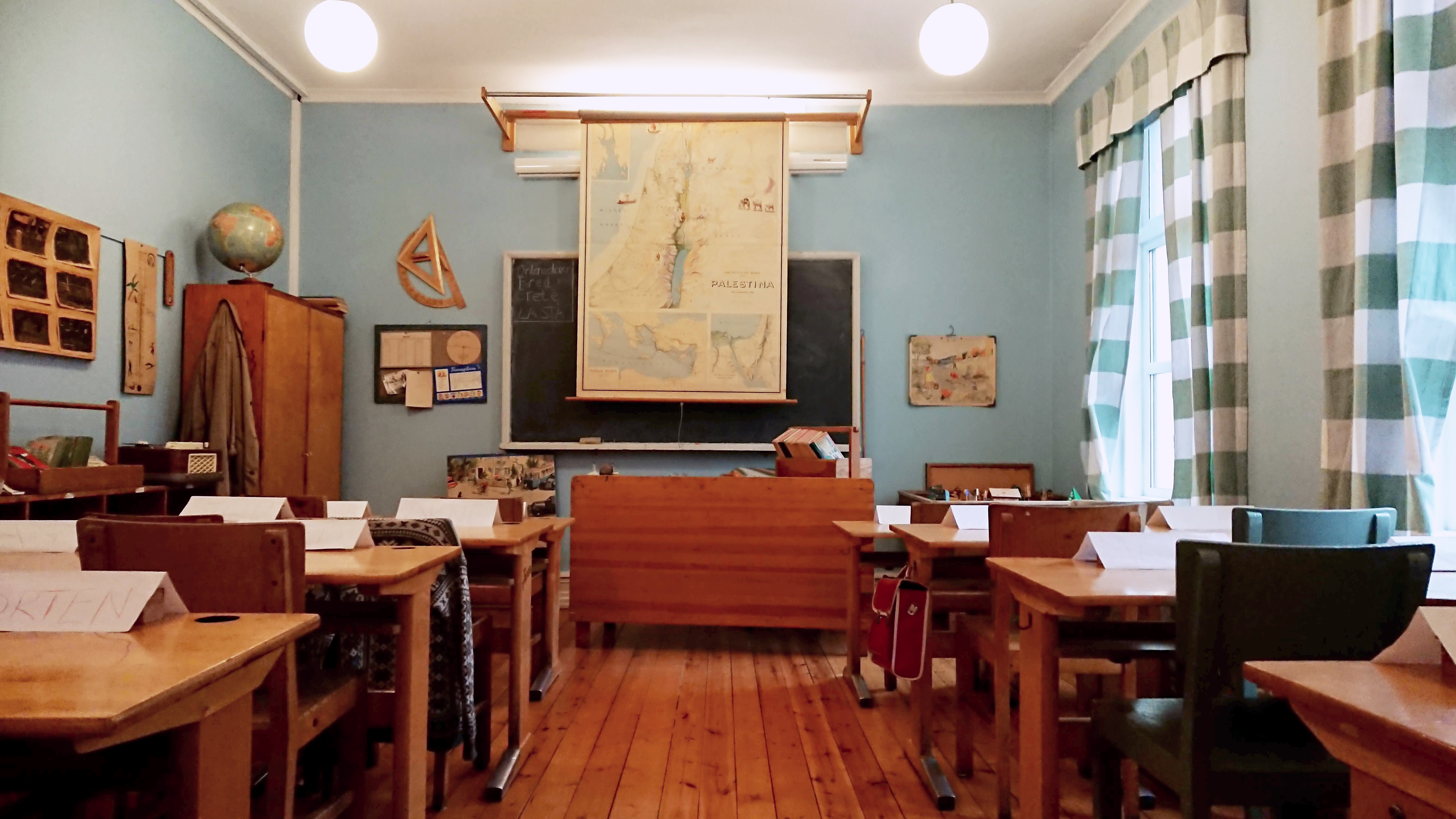 Klasserommet, slik det så ut i 1955. 