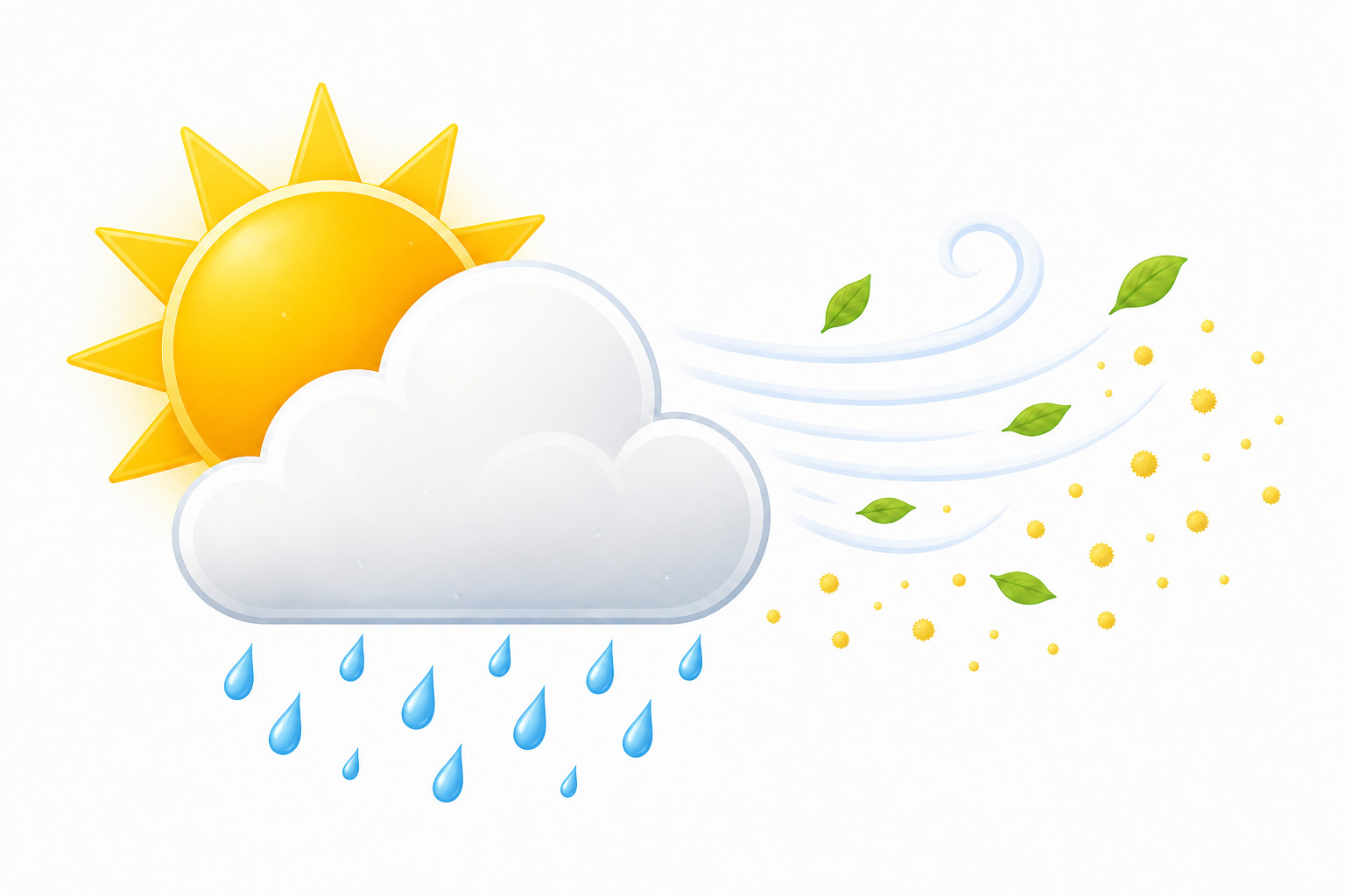Været Sol_Lettskyet_Regn