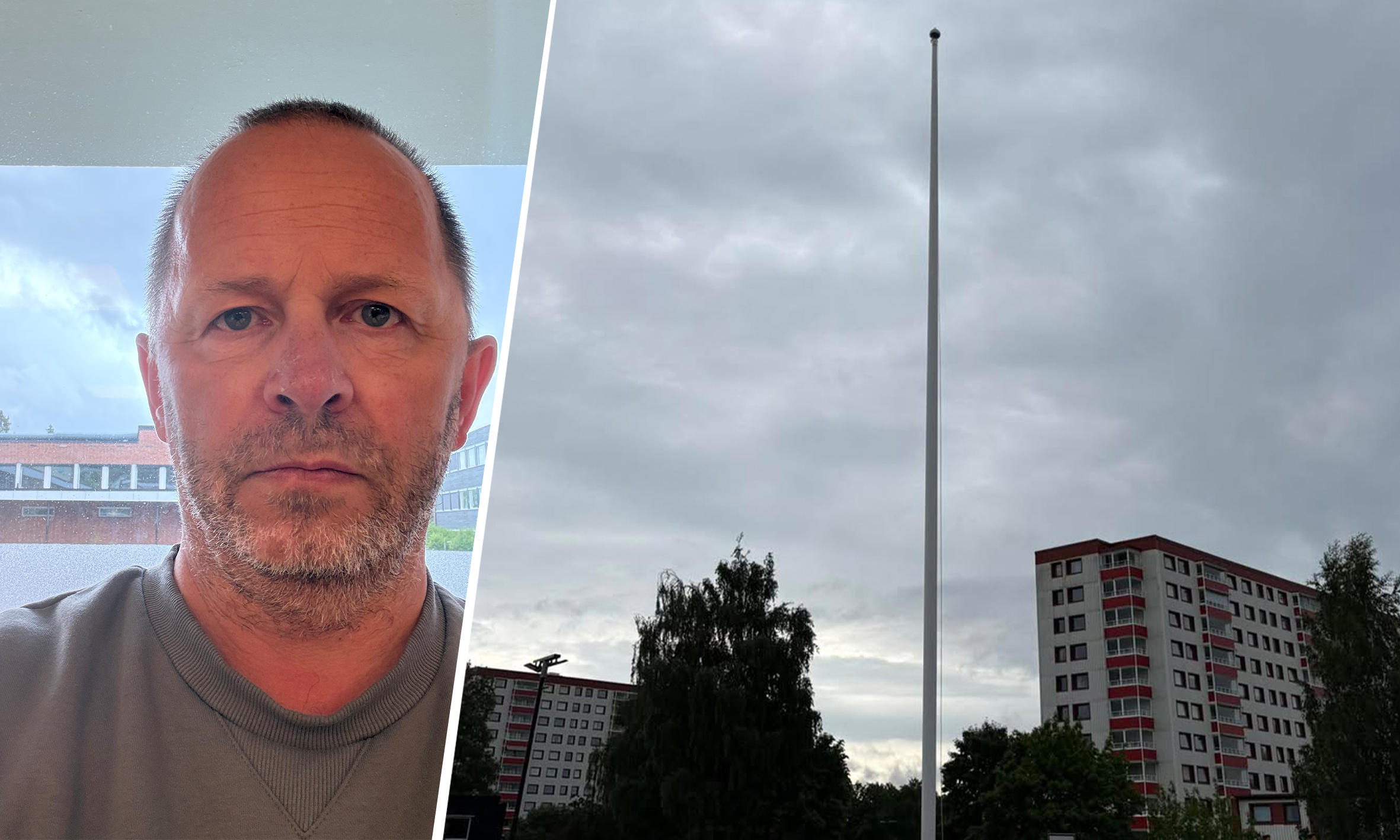 KLAR PLAN: Skolen har anmeldt tyveriet og har ingen planer om å droppe flaggingen fremover - nytt flagg er bestilt og henger snart på flaggstangen igjen, sier assisterende rektor Ulf Nyborg.