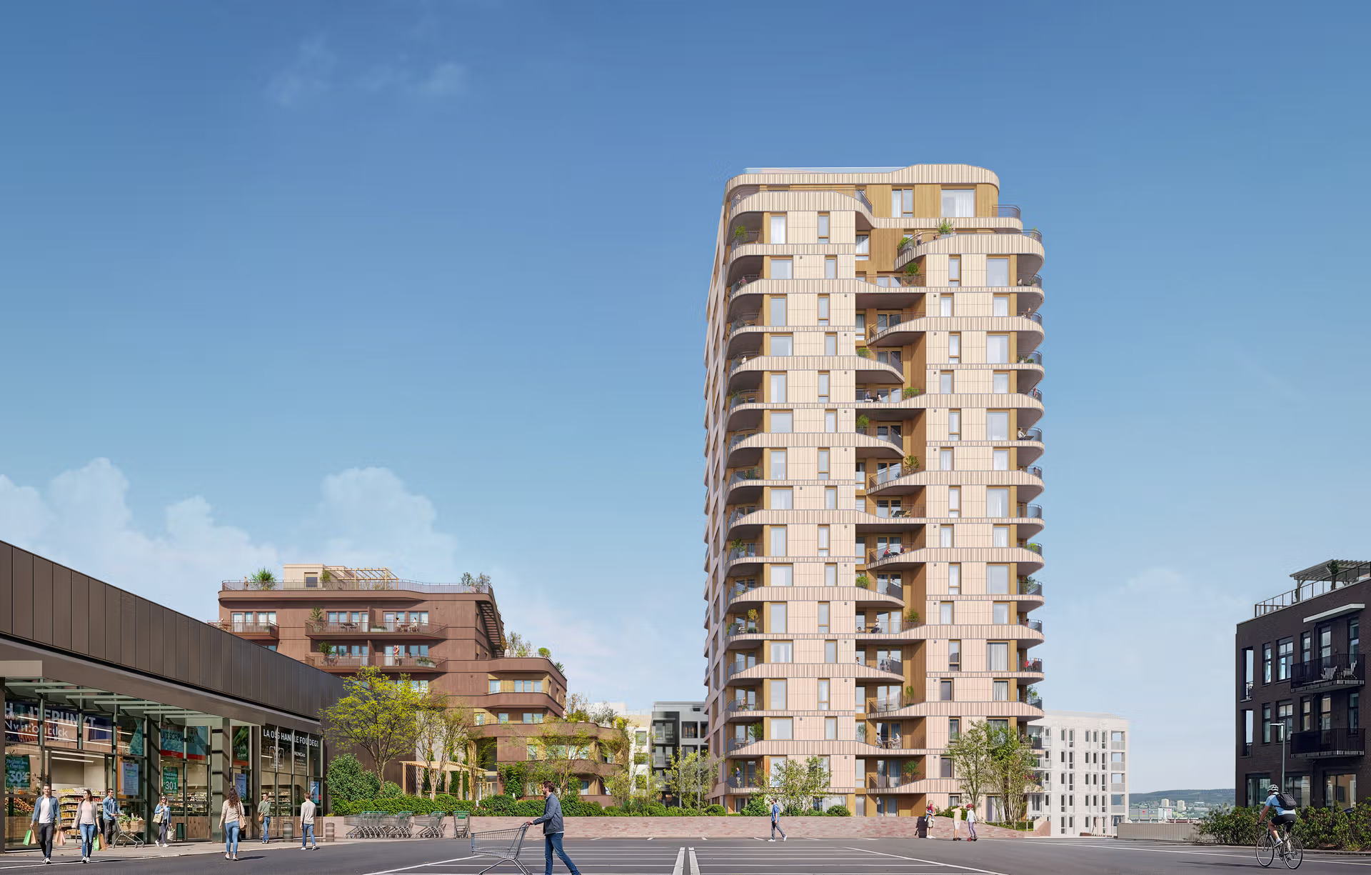 RUVER OVER RESTEN: Med 18 etasjer blir høyhuset over dobbelt så høyt som omkringliggende bygg. Det vekker bekymring hos naboene.