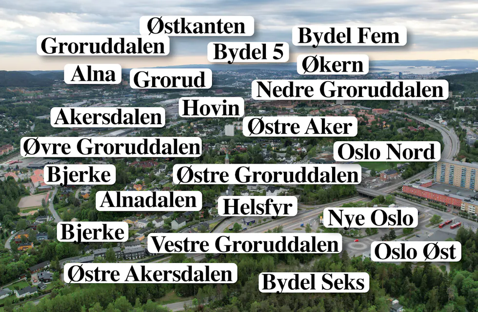 Forslagene til nye bydelsnavn på bydelene 5 og 6 i Groruddalen er mange. Politikerne har ikke klart å bli enige om et felles forslag.