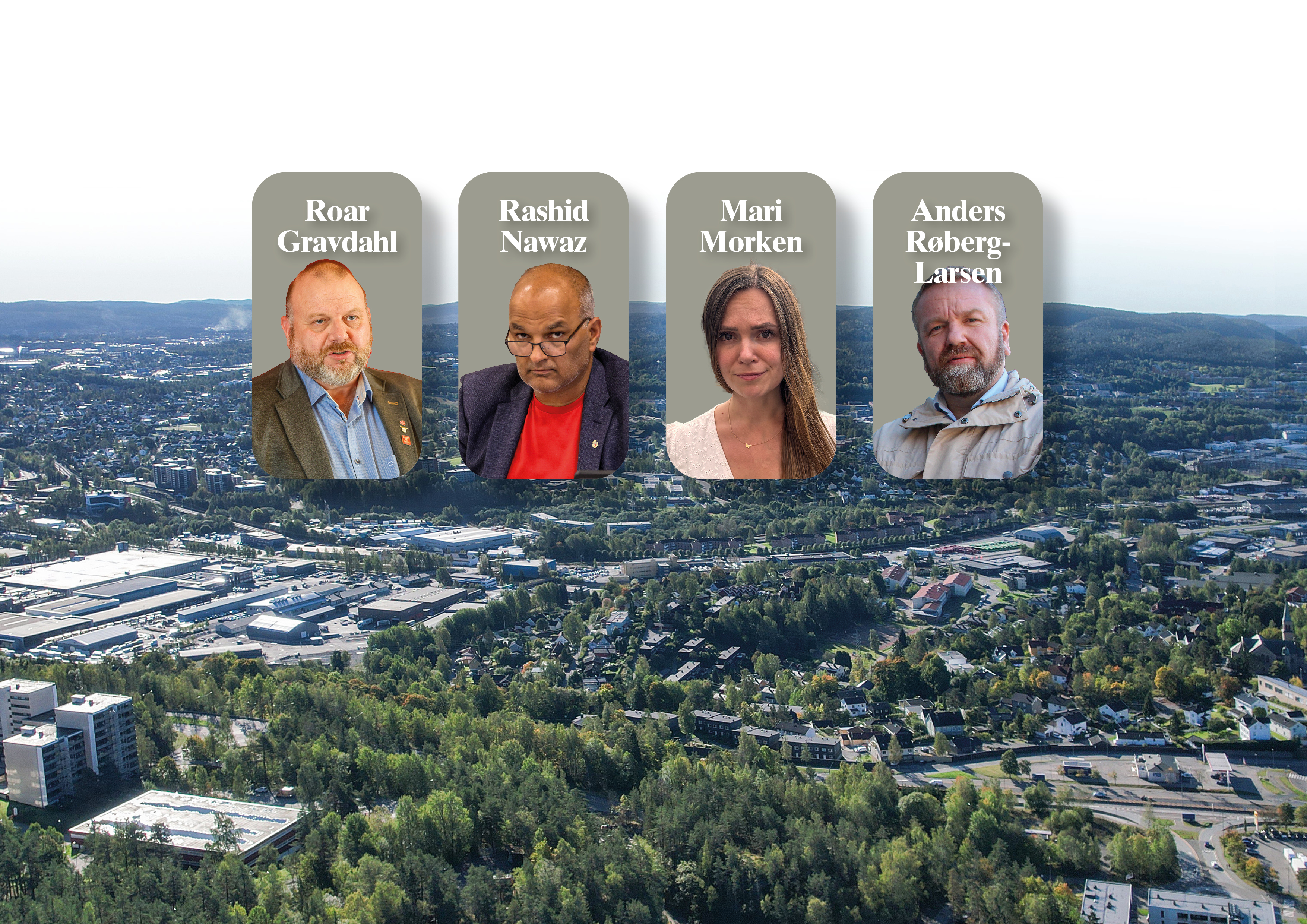Ap-ledere i Groruddalen, Roar Gravdahl (f.v.), Rashid Nawaz, Mari Morken, Anders Røberg-Larsen.
