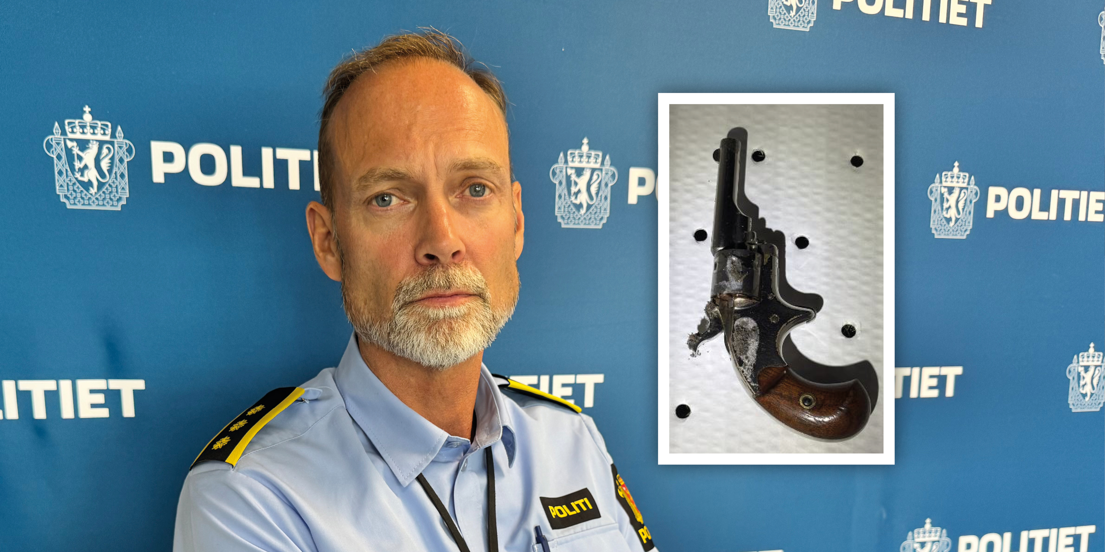 VIL HA VÅPNENE AV GATA: Etterretningsleder Harald Bøhler i Enhet øst i Oslo politidistrikt slår alarm om antikke patronvåpen i kriminelle miljøer. Innfelt er våpenet som ifølge politiet ble brukt da en mann ble skutt i hodet på Sletteløkka 28. desember 2025.
